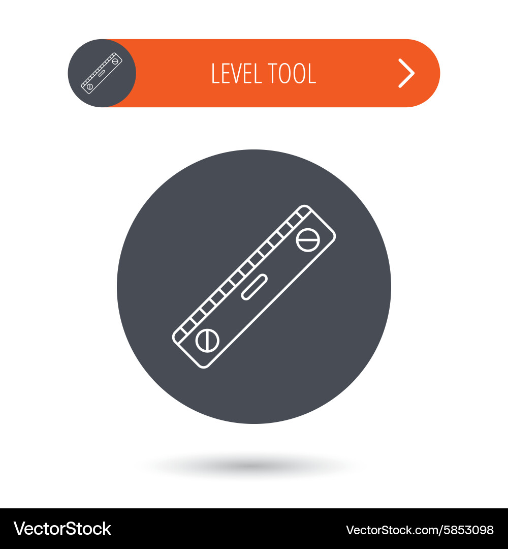 Level tool icon horizontal measurement sign Vector Image