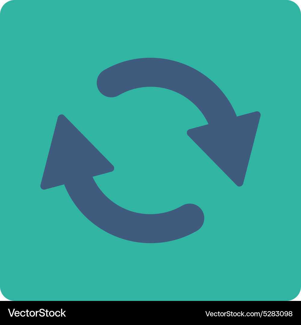 Refresh flat cobalt and cyan colors rounded button vector image