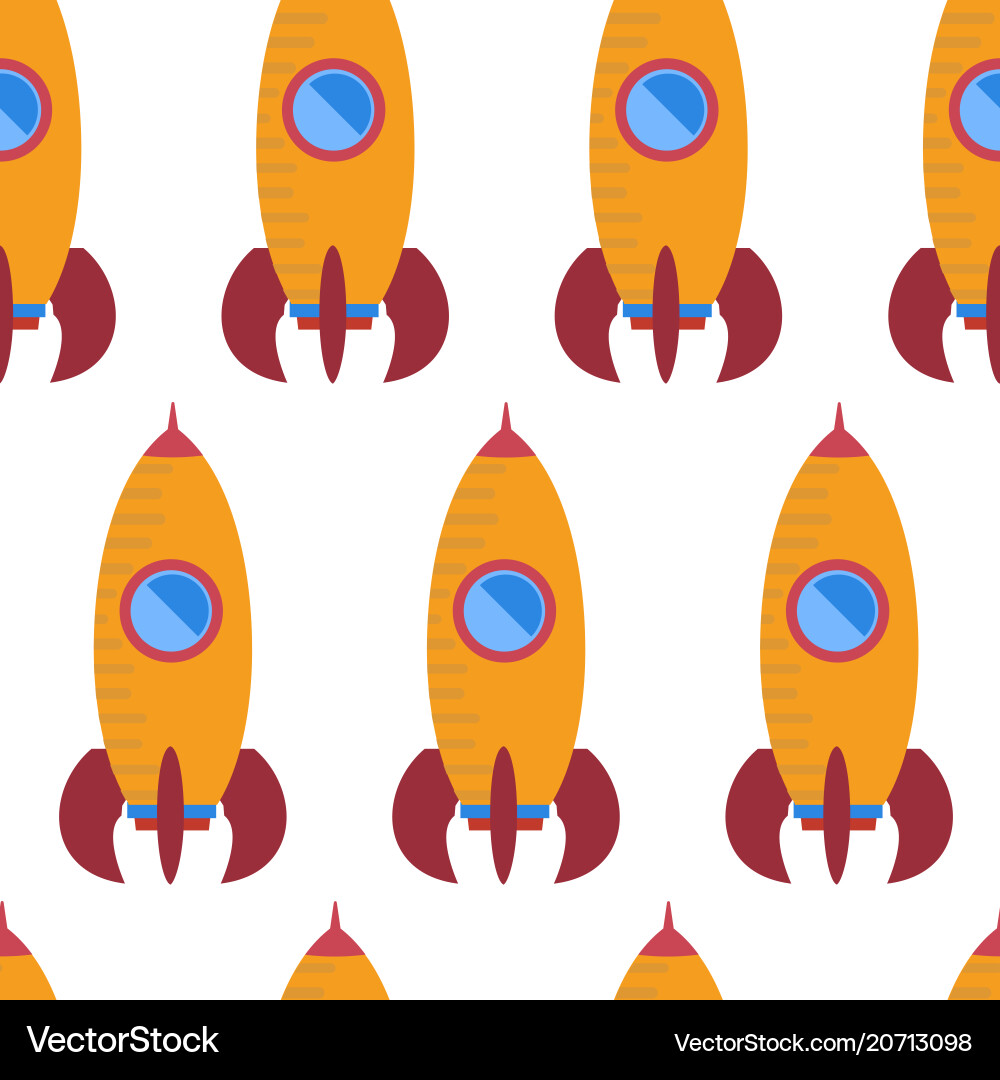 Seamless pattern with space rocket Seamless pattern with space rocket vector image