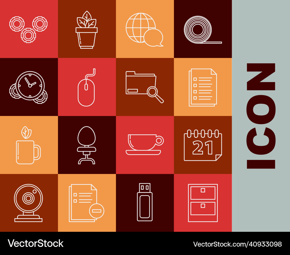 Set line archive papers drawer calendar file Set line archive papers drawer calendar file vector image