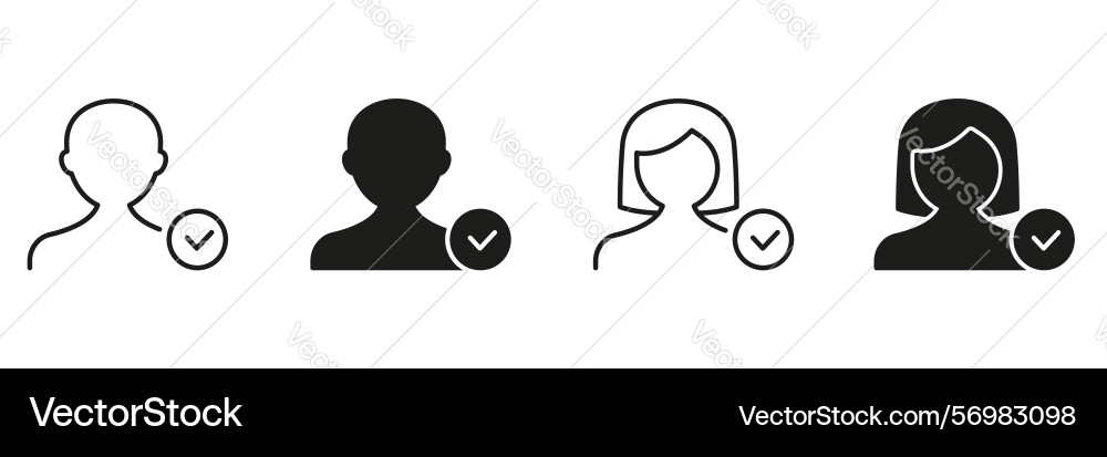 User profile verification icon set identity User profile verification icon set identity vector image