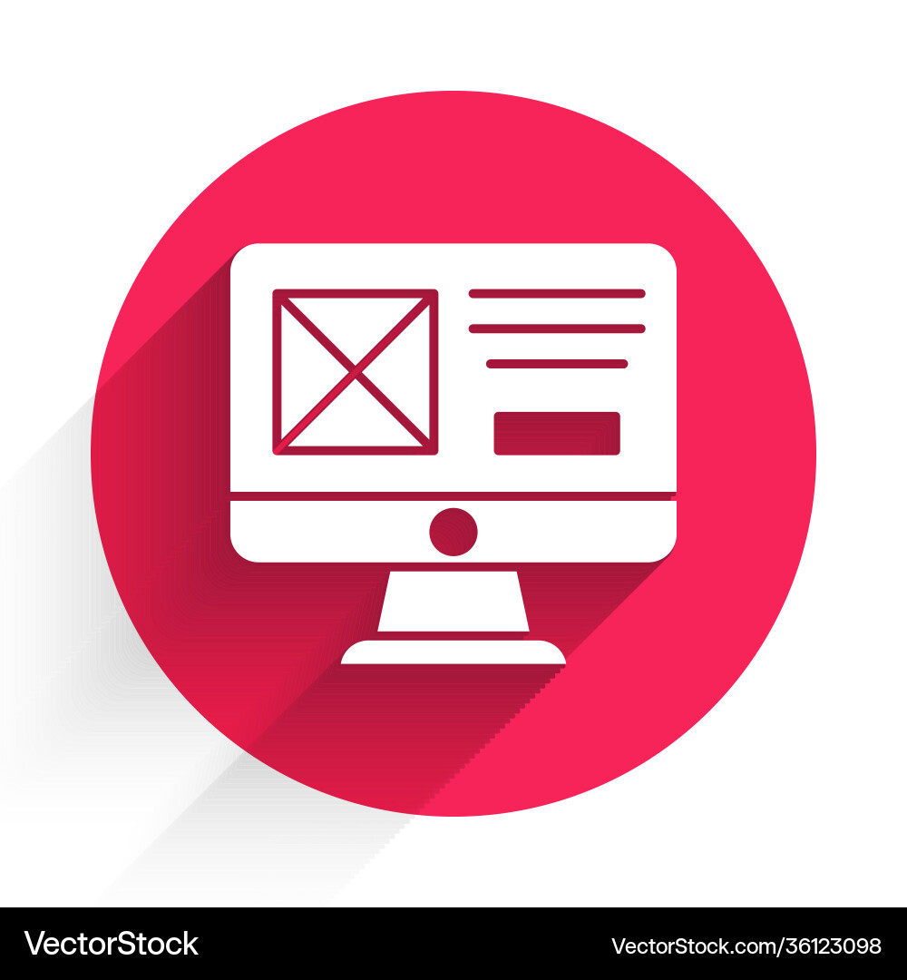 White ui or ux design icon isolated with long White ui or ux design icon isolated with long vector image
