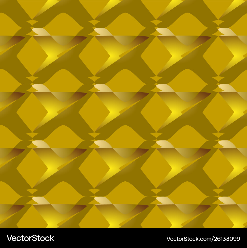 3d gold patterns on background seamless tile vector image