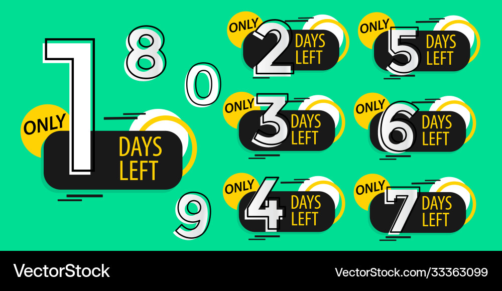 Abstract number days left symbol design Vector Image