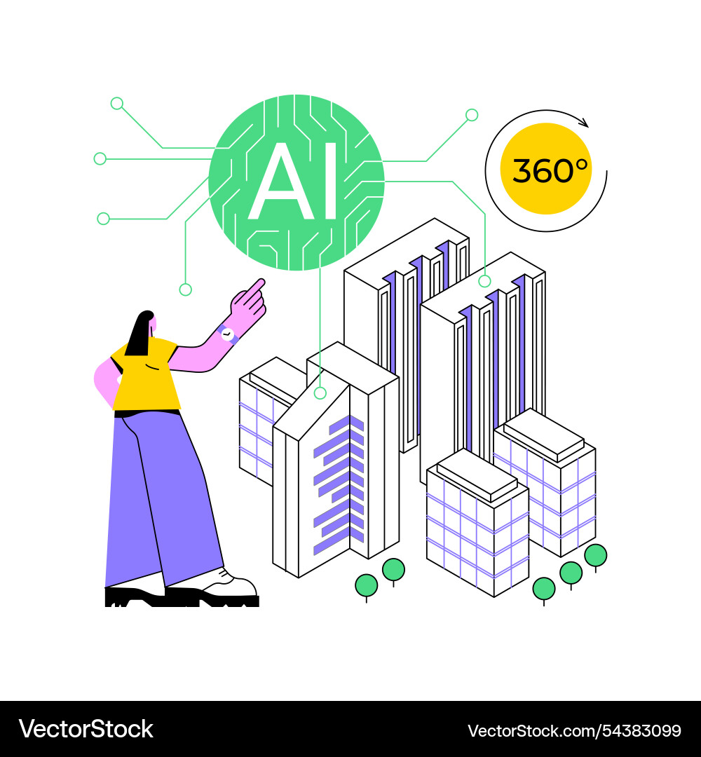 Ai-driven 3d modeling abstract concept Vector Image