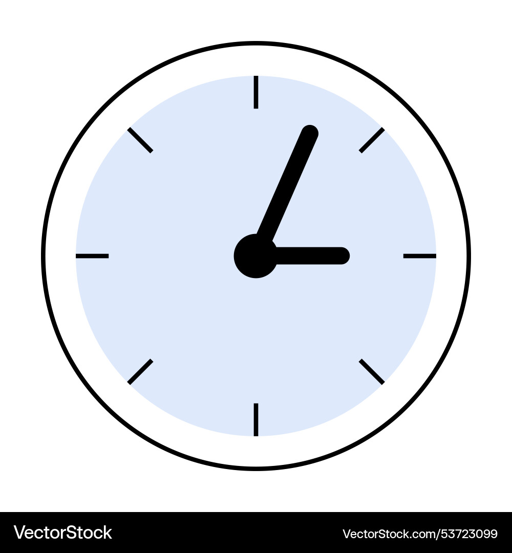 Analog clock showing time with simple design Vector Image