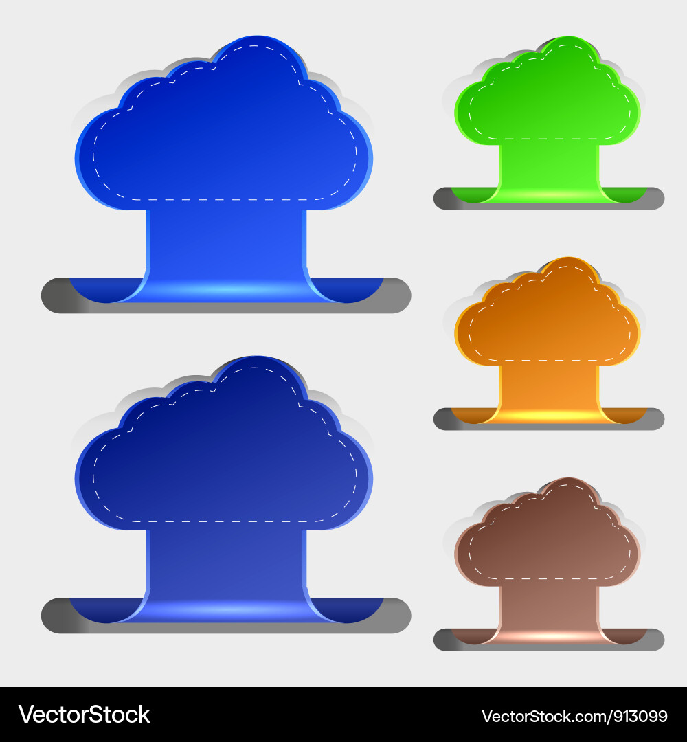 Computer clouds bookmarks vector image