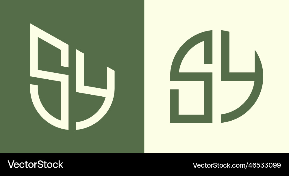 Creative simple initial letters sy logo designs Creative simple initial letters sy logo designs vector image