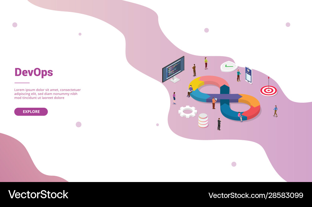 Devops software development methodology vector image