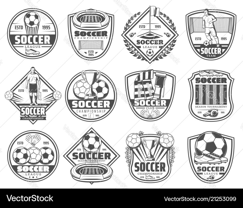 Football & Soccer Icons - Heraldic Style vector image