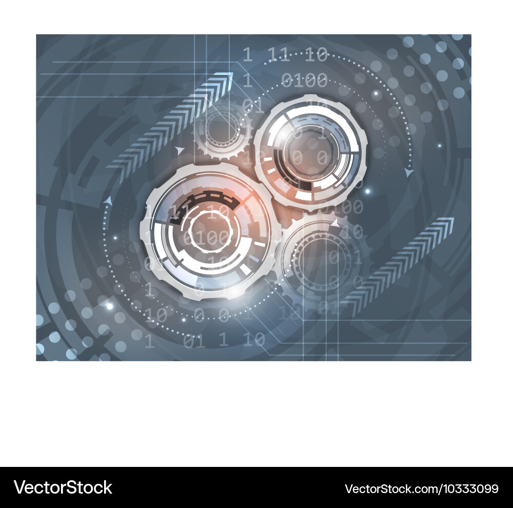 Gears on abstract background Vector Image
