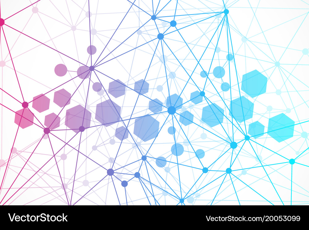 Geometric abstract background with connected line vector image
