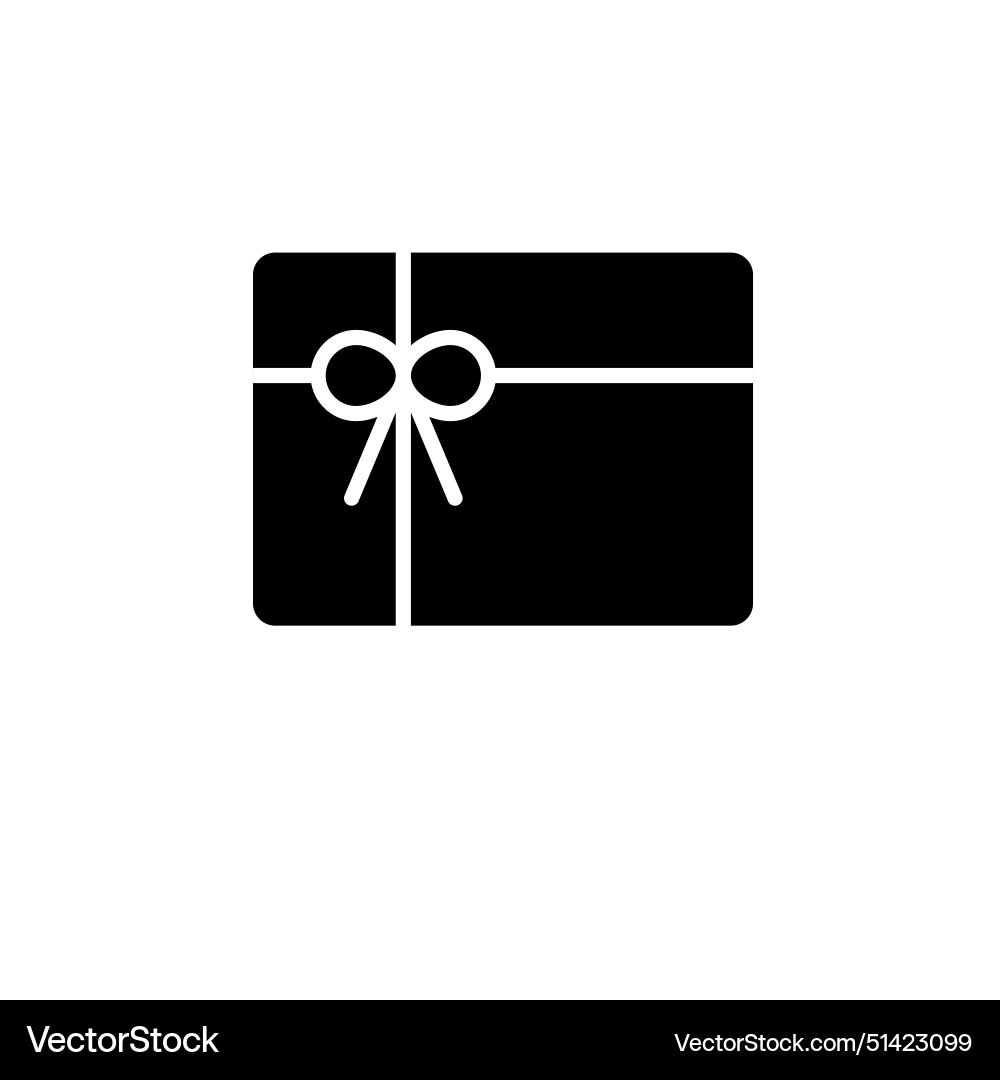 Gift card solid flat icon isolated on white Vector Image