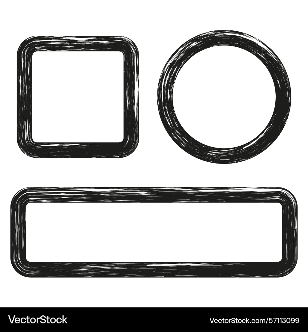 Grunge shape figure rounded border element marker Vector Image