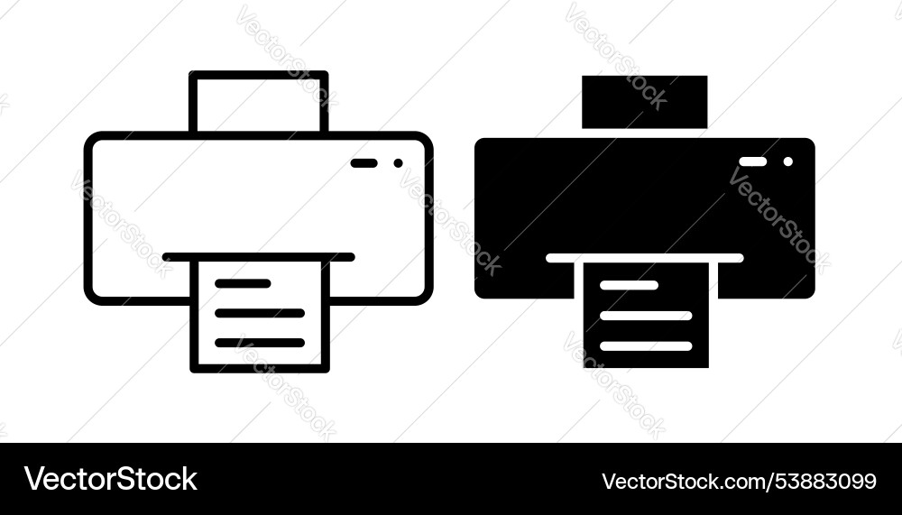 Print button icon set Vector Image