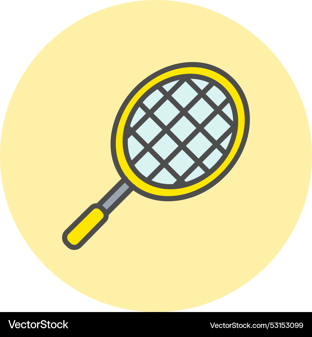 Racket line filled circle icon Vector Image
