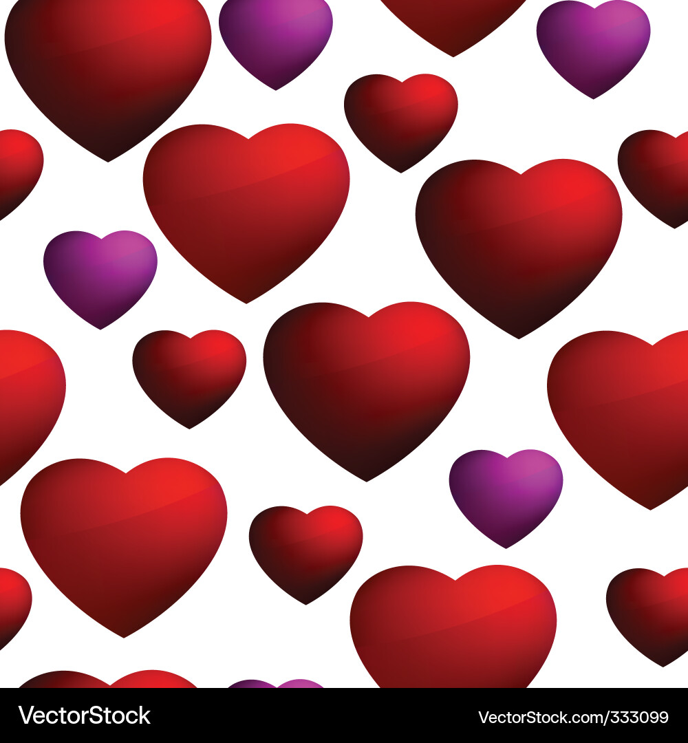 Red Heart Seamless Pattern vector image