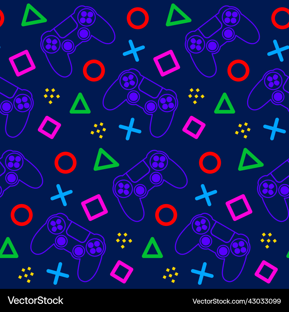 Retro Game Controller Pattern Vector Image