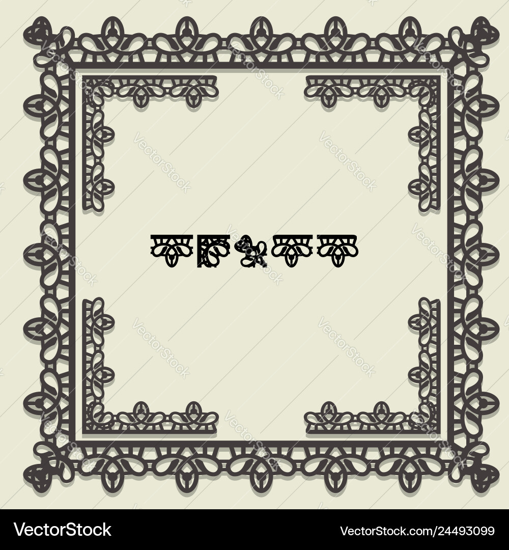 Square lace frame corner elements and pattern Square lace frame corner elements and pattern vector image