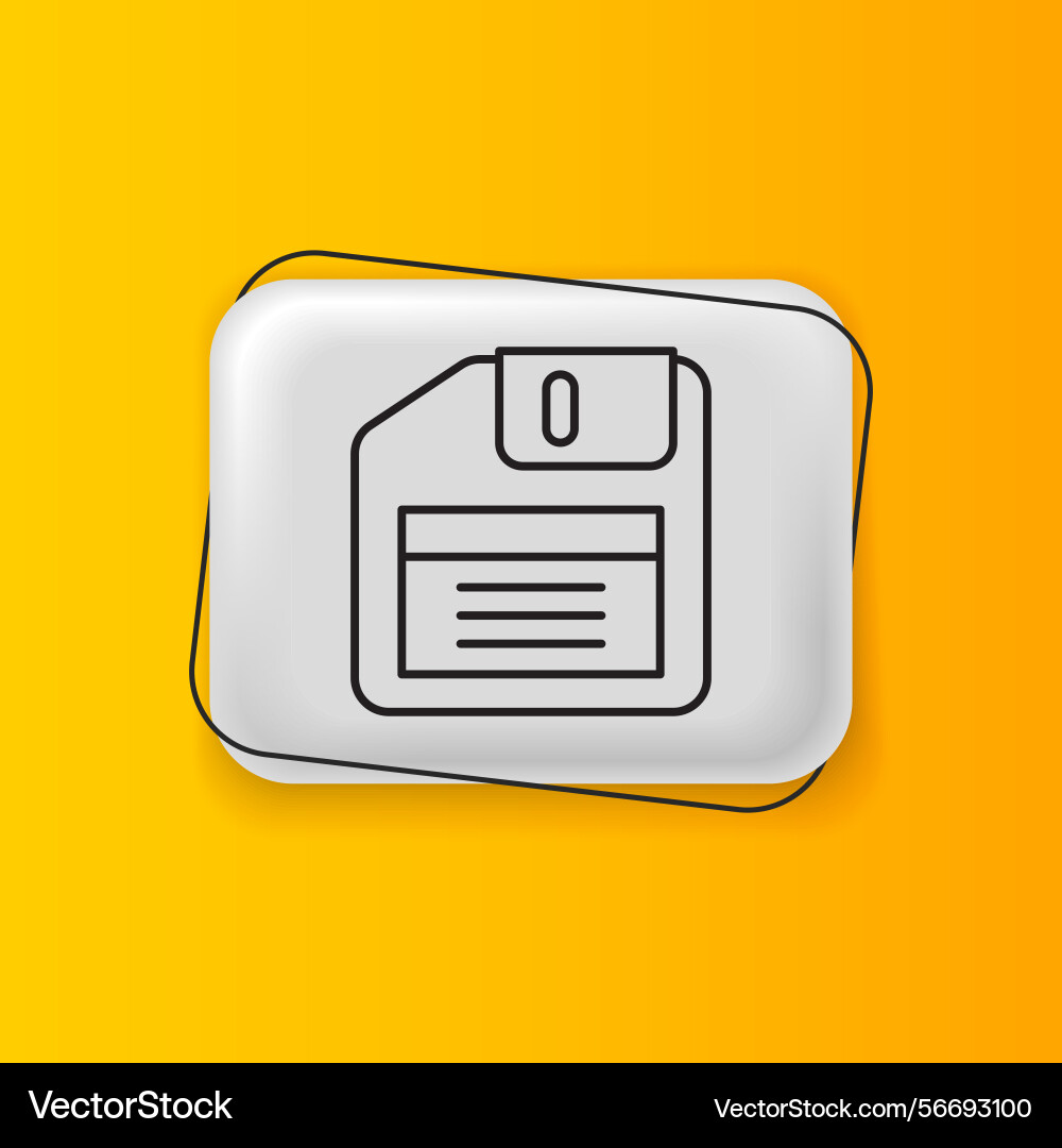 Black floppy disk for computer data storage icon Vector Image