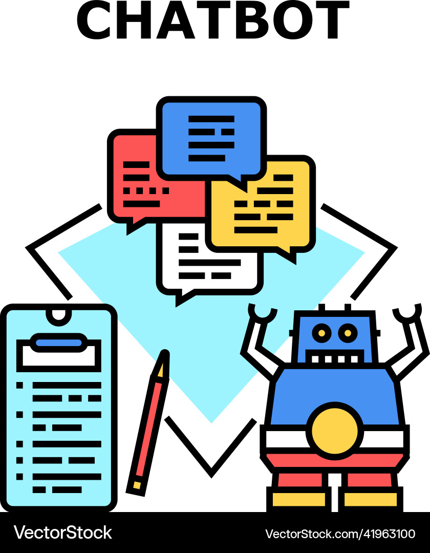 Chatbot system concept color Chatbot system concept color vector image