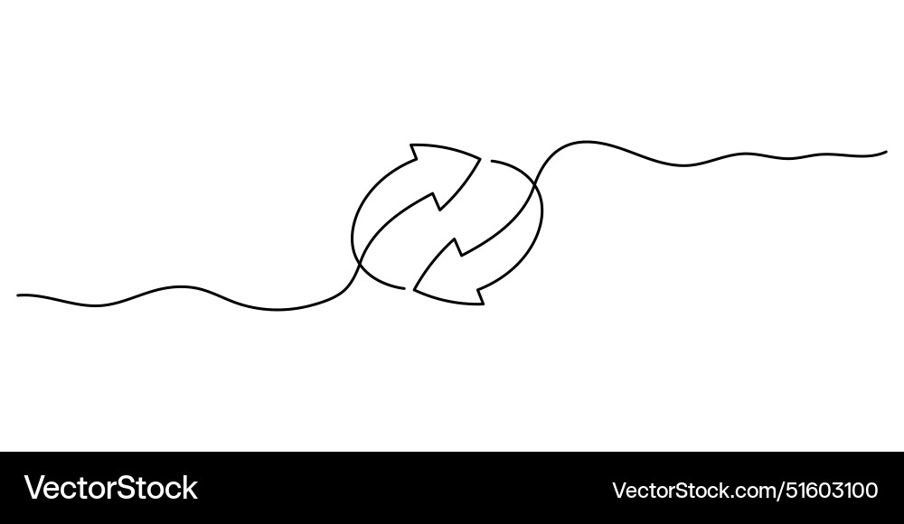 Continuous line design with arrows pointing Continuous line design with arrows pointing vector image