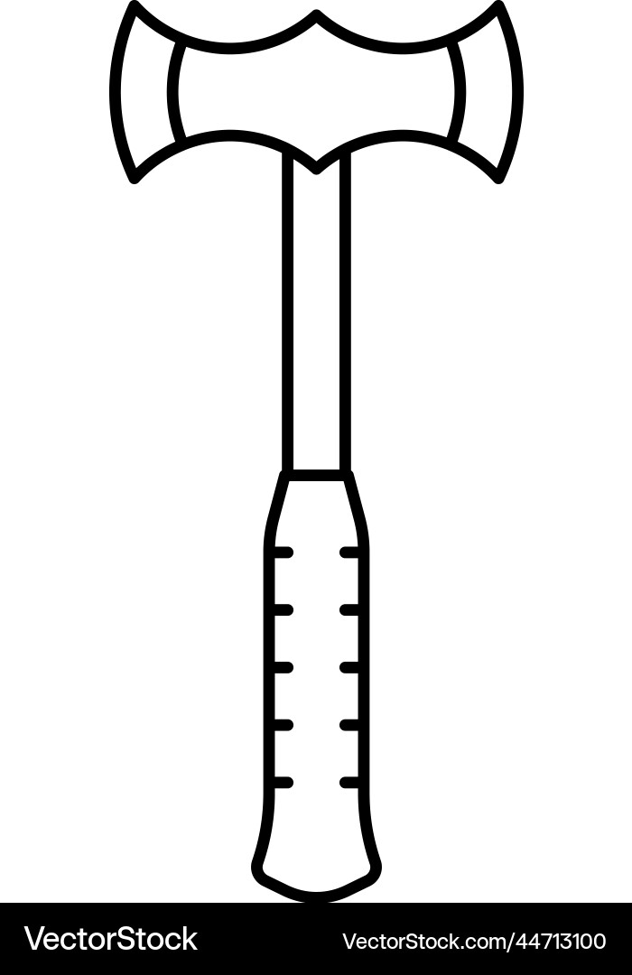 Double bit axe weapon line icon Double bit axe weapon line icon Vector Image