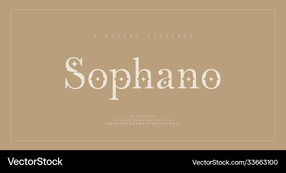 Elegant alphabet letters serif font and number Elegant alphabet letters serif font and number vector image