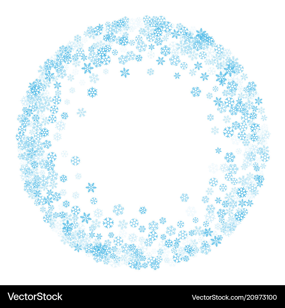Frame or border of random scatter snowflakes Frame or border of random scatter snowflakes Vector Image