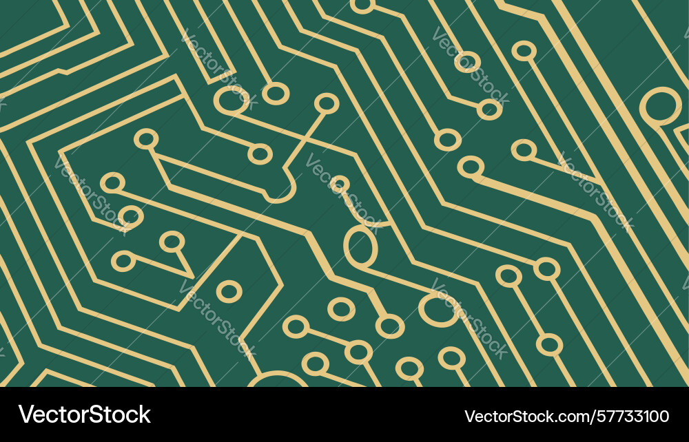 Intricate green circuit board pattern background vector image