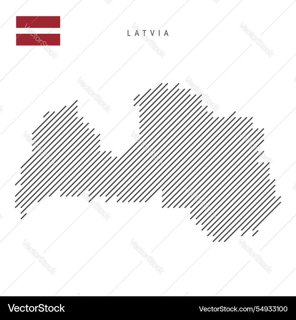 Latvia map from pattern of black slanted parallel Latvia map from pattern of black slanted parallel vector image