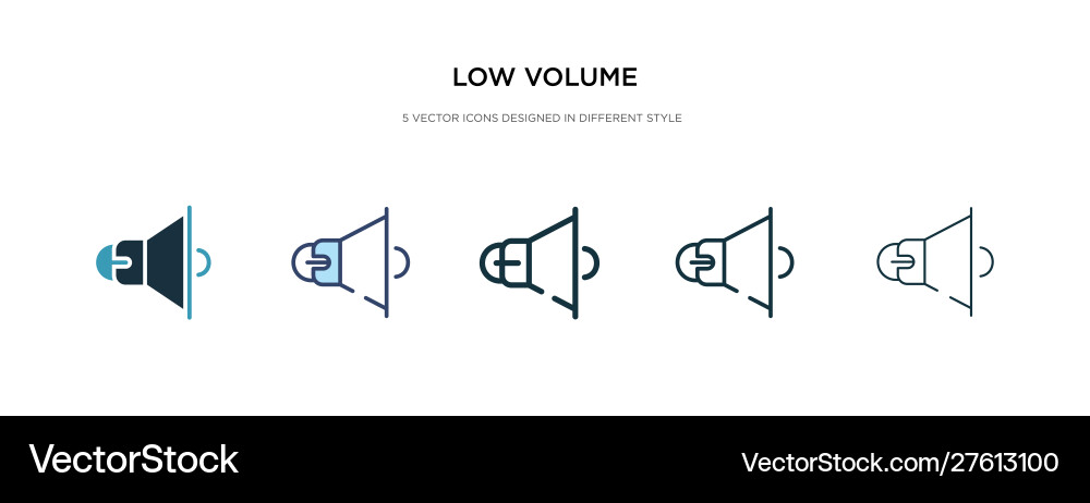 Low volume icon in different style two colored vector image