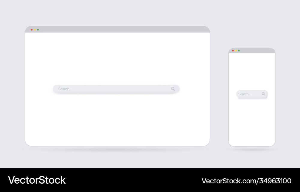 Modern browser window design isolated Modern browser window design isolated vector image
