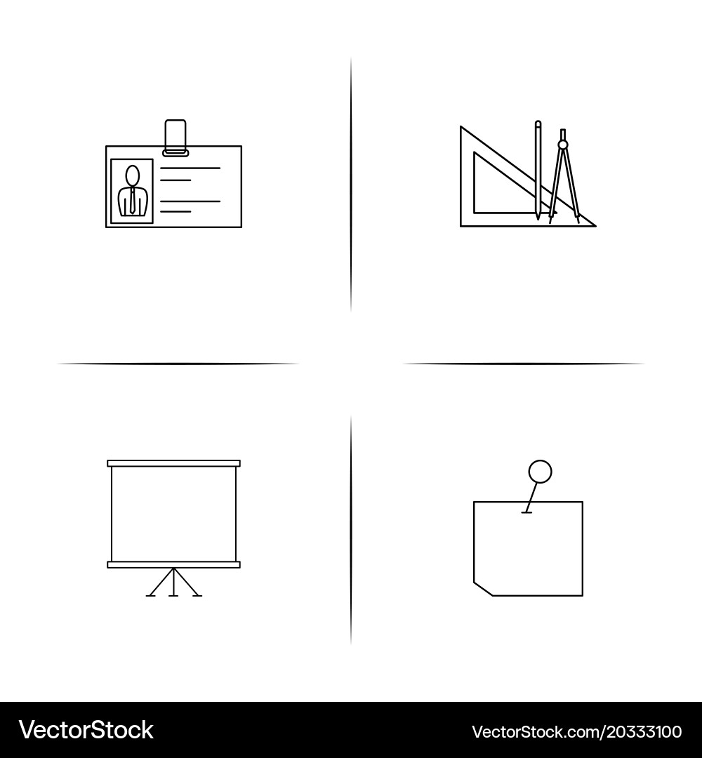 Office simple linear icon setsimple outline icons Vector Image