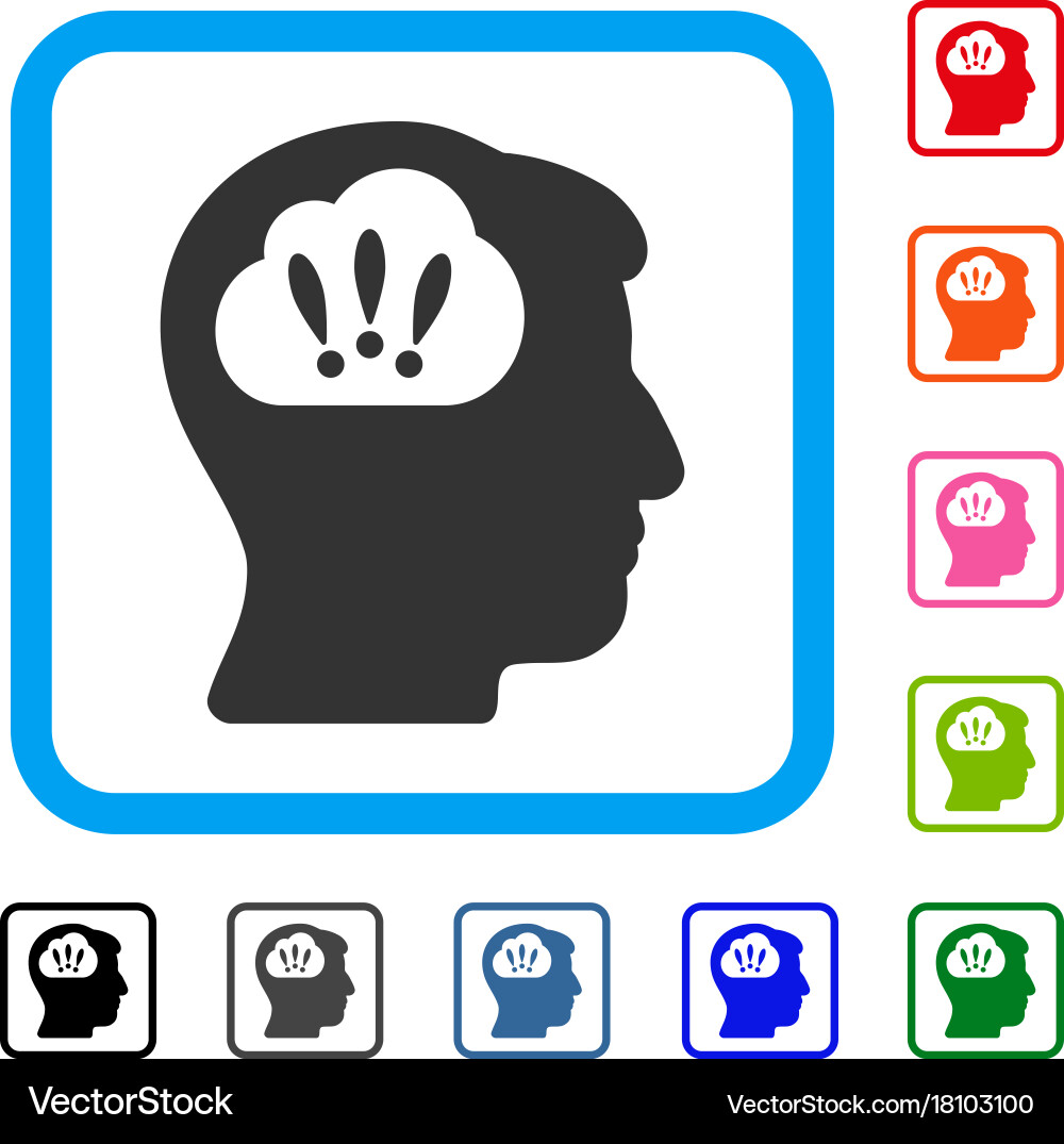 Problem brainstorm framed icon vector image
