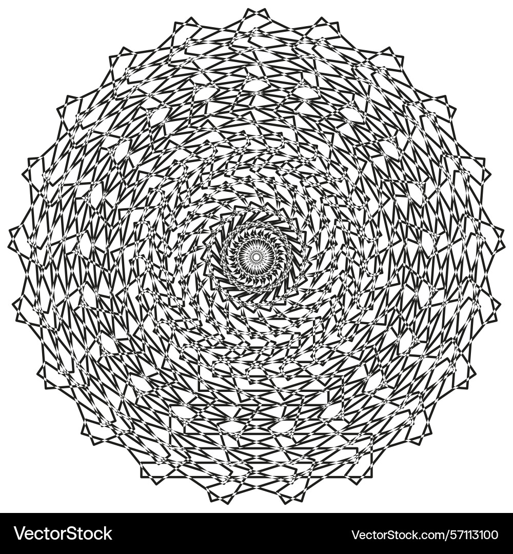Radial mesh pattern black spiral shape abstract Radial mesh pattern black spiral shape abstract vector image