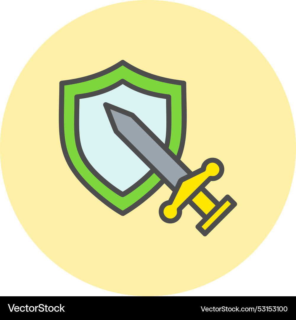 Rpg game line filled circle icon Vector Image