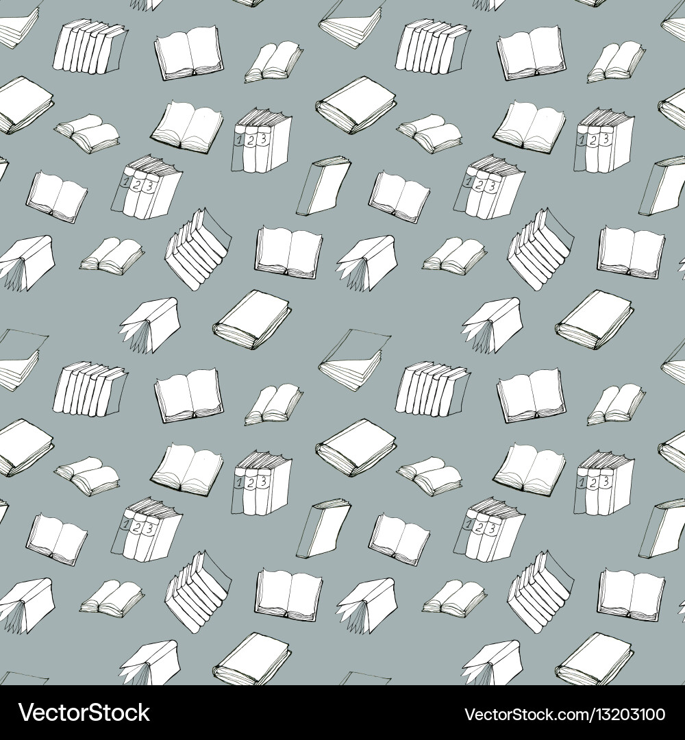 Seamless pattern with books vector image