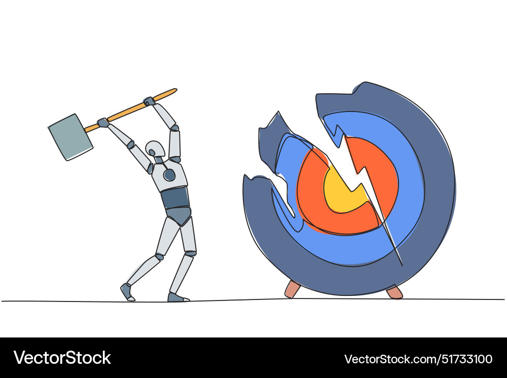 Single continuous line drawing smart robotic Single continuous line drawing smart robotic vector image