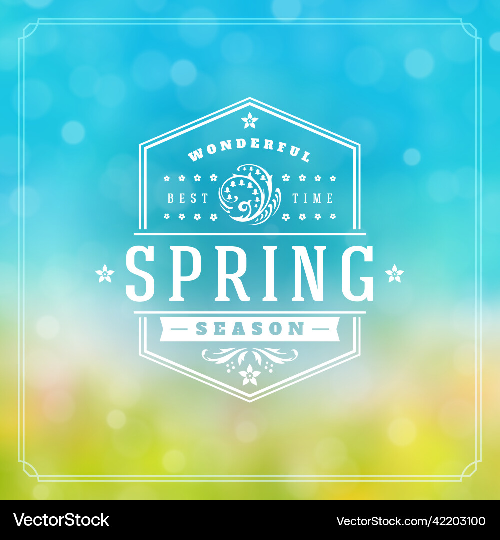 Spring badge typographic design greeting Vector Image