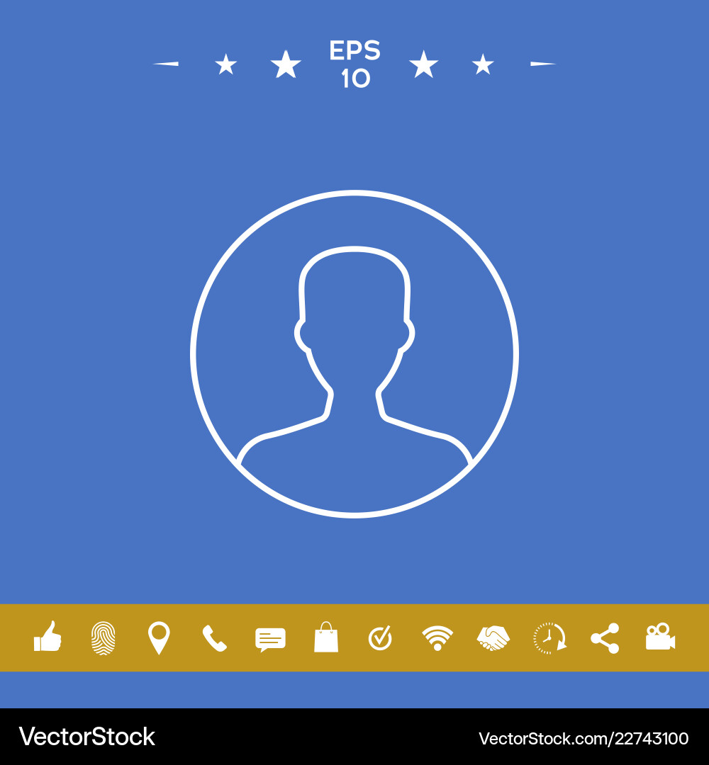Symbol of user icon in circle profile line vector image
