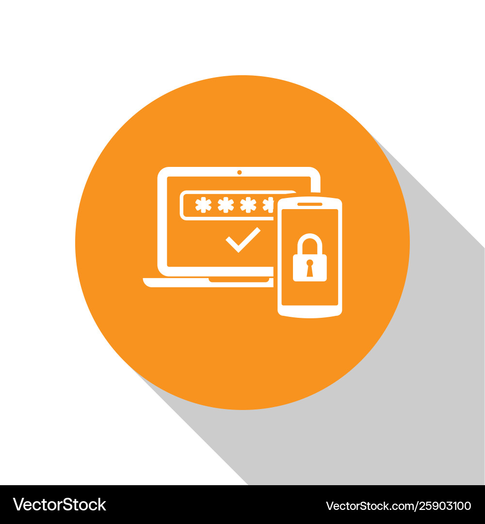 White multi factor two steps authentication icon White multi factor two steps authentication icon vector image