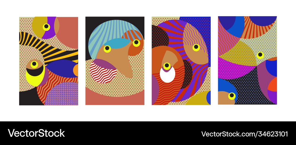 Abstract colorful geometric and curvy pattern Abstract colorful geometric and curvy pattern vector image