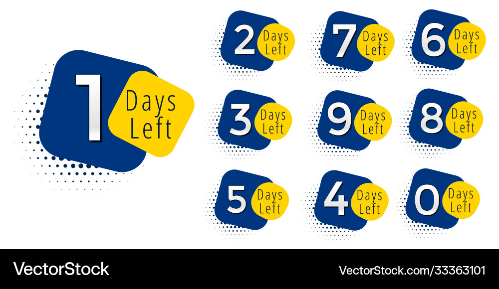 Abstract number days left symbol design vector image