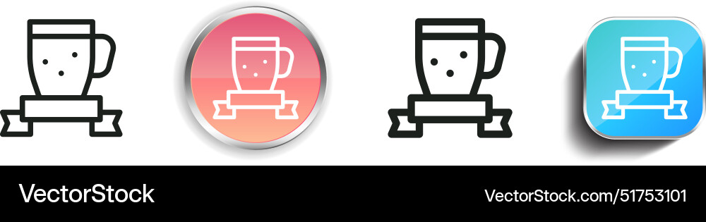 Beer icon thin linear regular and button style Vector Image