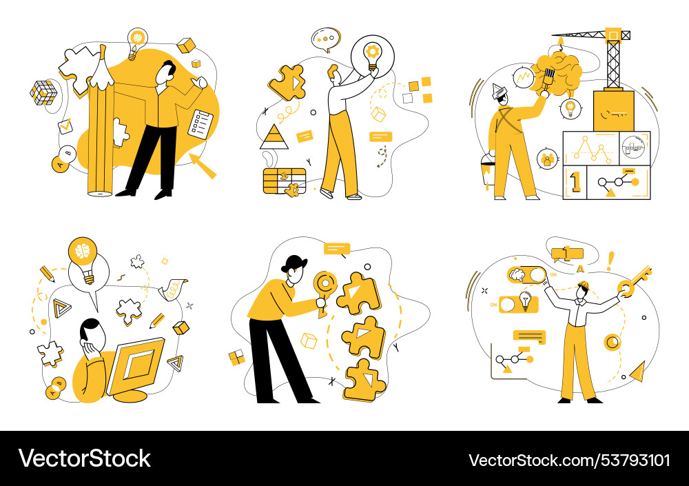 Collaborative project management process Collaborative project management process vector image