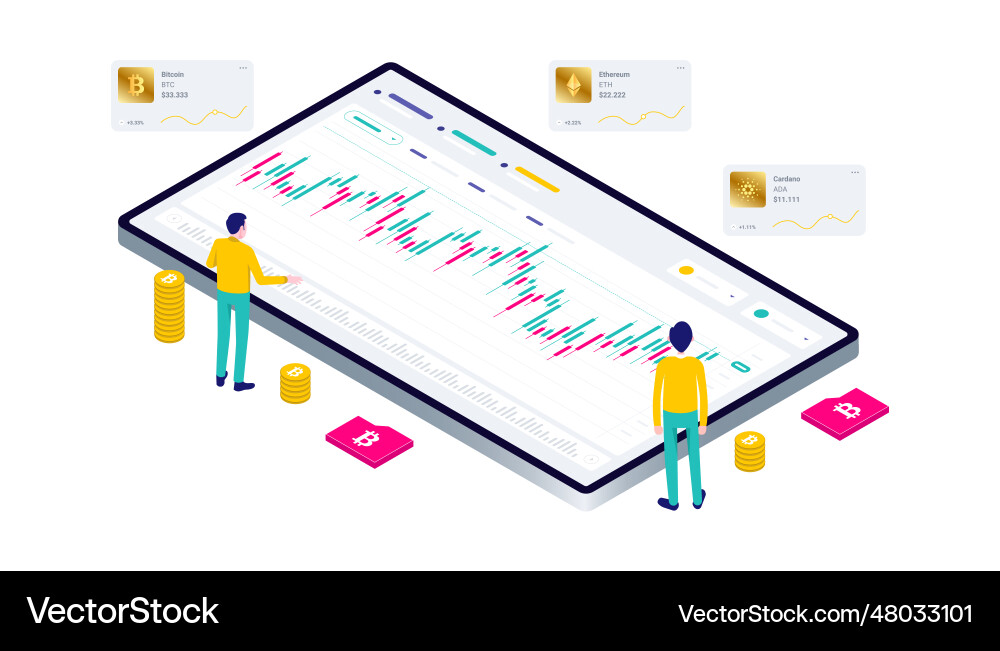 Cryptocurrency bitcoin blockchain mining vector image