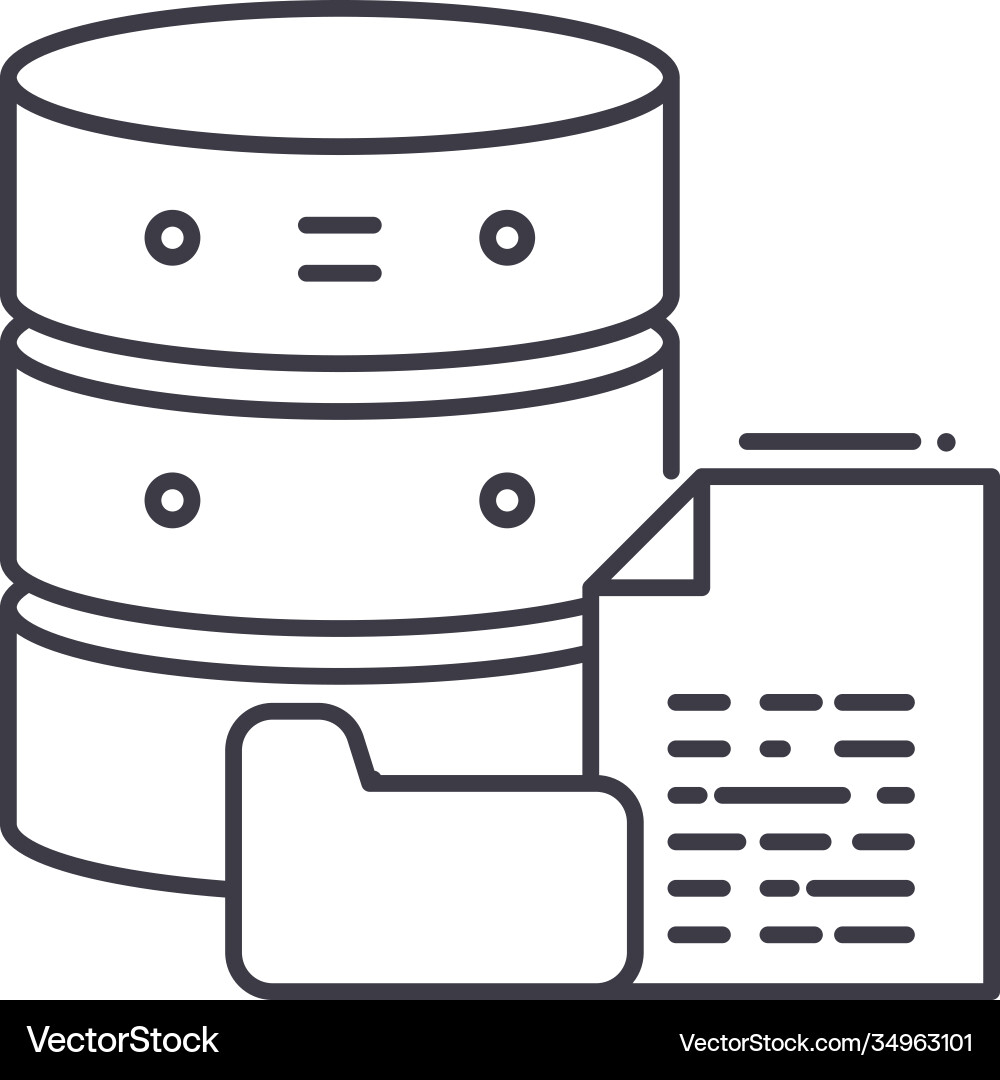 Database idea icon linear isolated Database idea icon linear isolated Vector Image