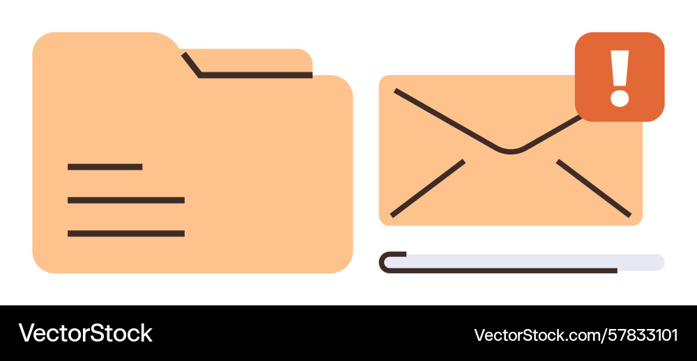 Document folder and email alert concept Document folder and email alert concept vector image