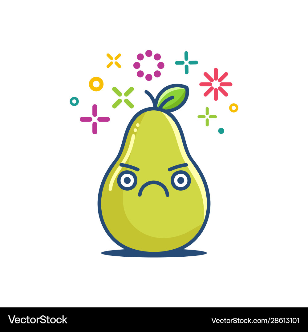 Grumpy Pear Emoticon Vector Image